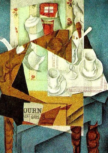 Juan Gris frukost oil painting image